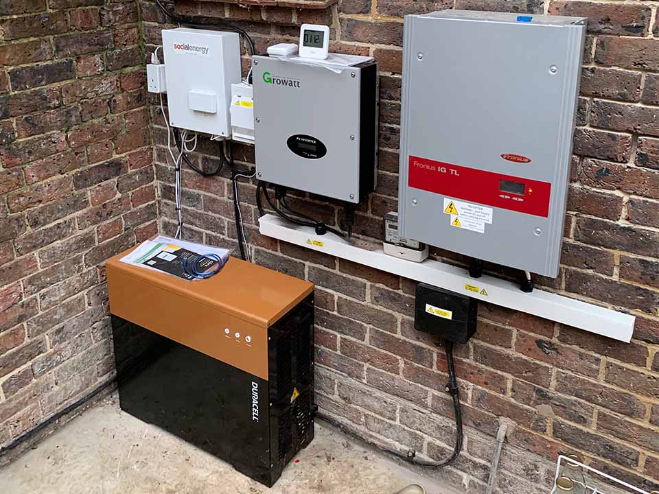 Installed Duracell Energy Bank with solar control equipment